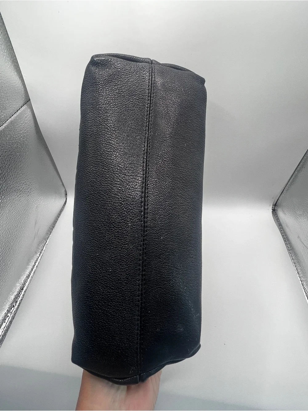 CHANEL Vintage Black Caviar Leather Large Toiletry Cosmetic Bag 11-Series